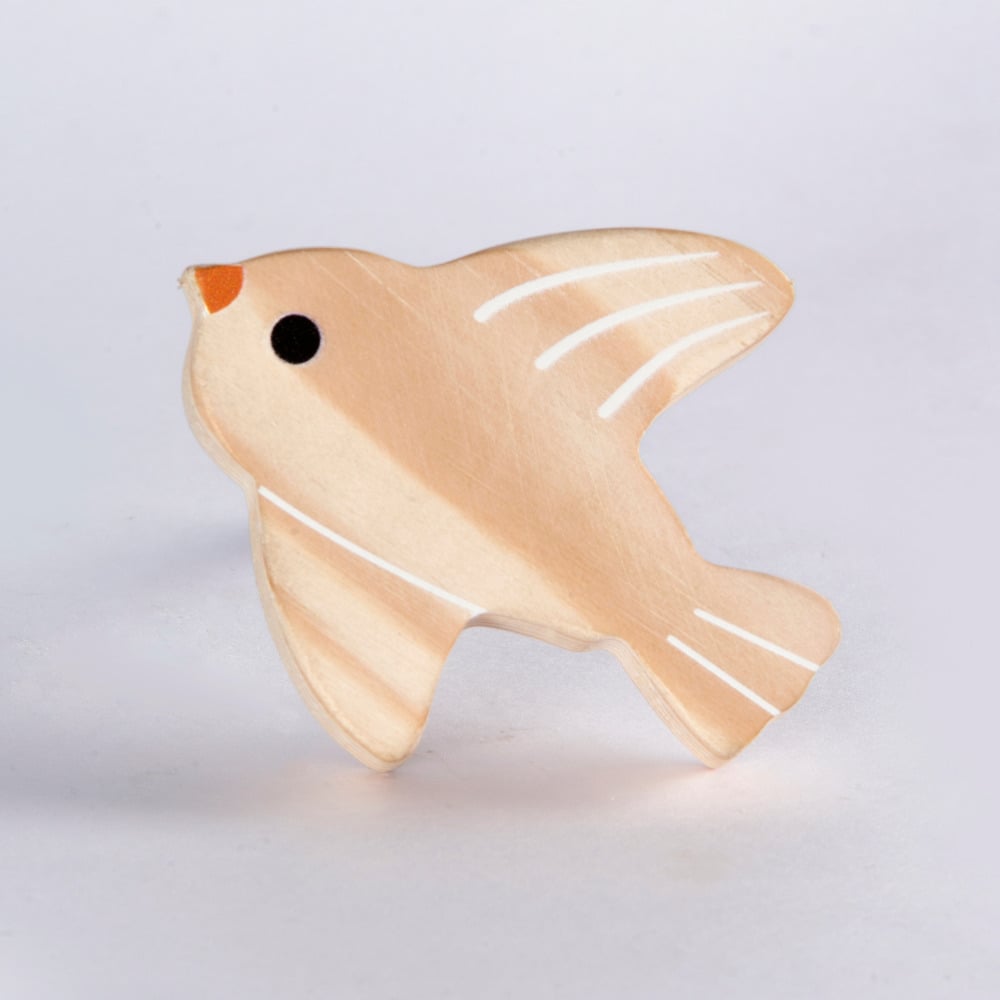 Handcrafted Pine Wood Bird Knob